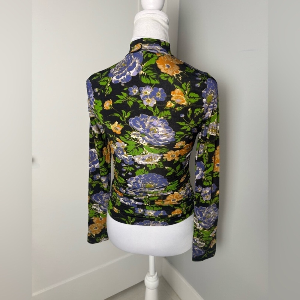 Farm Rio Capri Floral Print Turtleneck Top/ Size XS/S - Picture 8 of 13